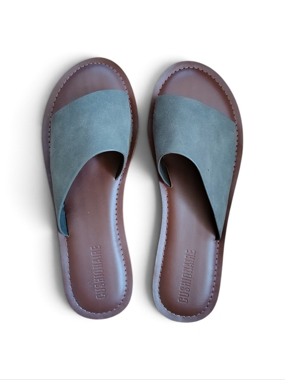 Cushionaire Olive Green Slide Sandals 8